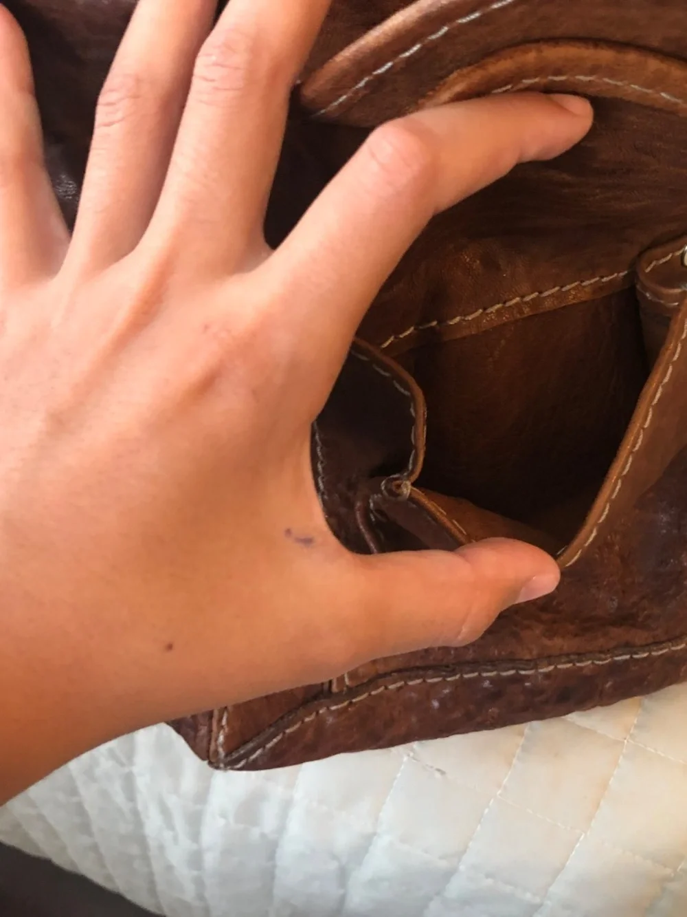 Ruehl No. 925 Distressed Leather Satchel